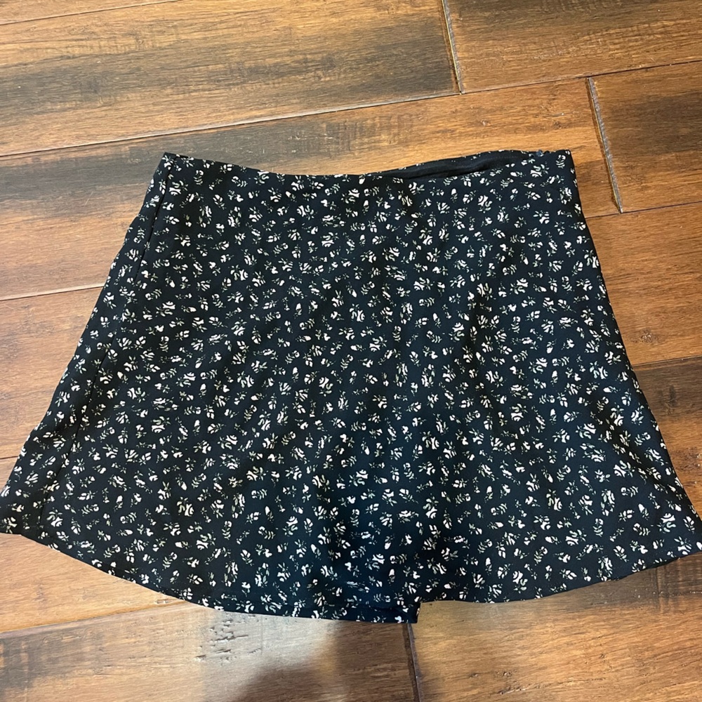Black Floral Skirt